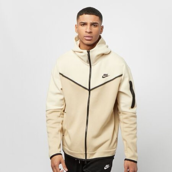 Nike tan two tone zip up hoodie